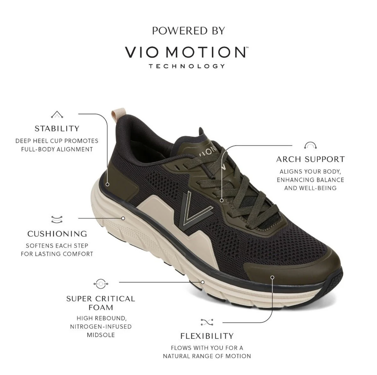 Vionic Men's Shoes Walk Max Lace Up Sneaker